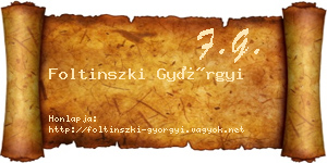 Foltinszki Györgyi névjegykártya